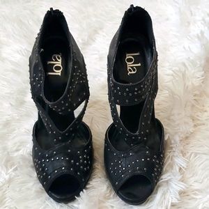 Lola back heels w/silver studs